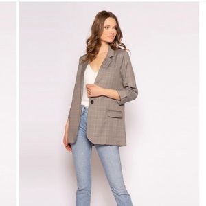 BLACK PLAID BLAZER BY LAVENDER BROWN Size Large